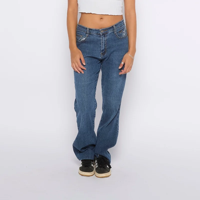 Pocket  Bootcut Jeans - UK 8 Stylish High-Waist Skinny Denim