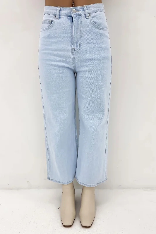 Sandy Jean 96 Bleached Wash Fashionable Raw Hem Bootcut Jeans