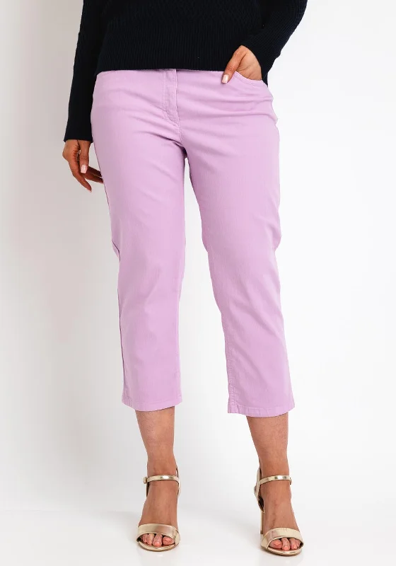 Zerres Cora Cropped Slim Comfort Jeans, Lilac Elegant Bootcut Fit Jeans