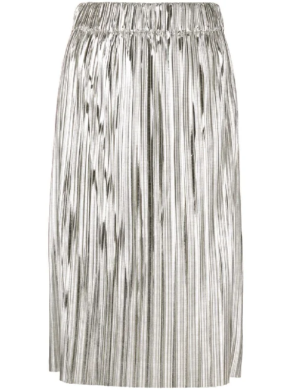 pleated full skirt silk skirt smooth