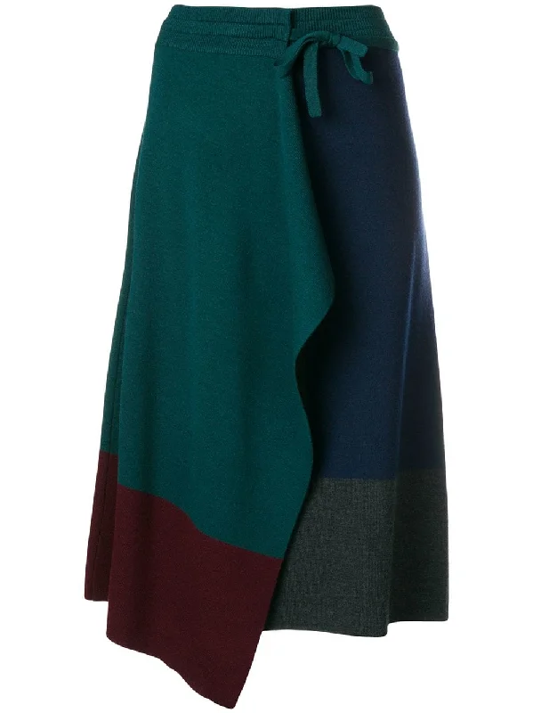 colour block wrap skirt linen skirt breathable