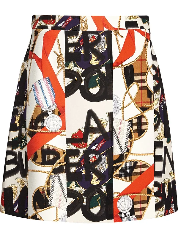 Graffiti Archive Scarf Print Silk Wool Mini Skirt lace skirt feminine