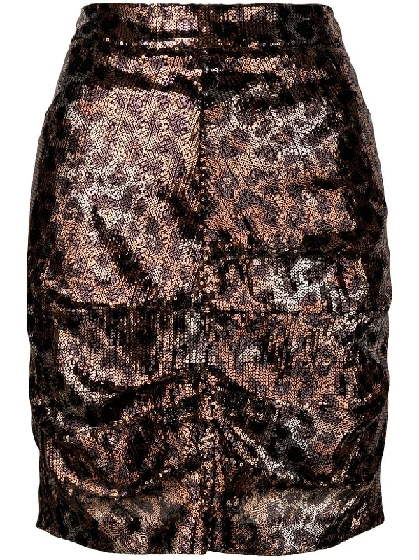 sequin leopard skirt chiffon skirt delicate