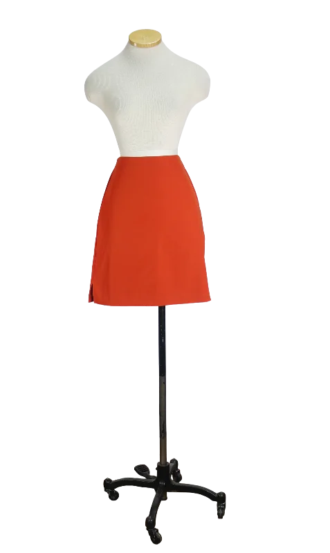 90s Orange Fitted Mini Skirt    w27 wool skirt sturdy