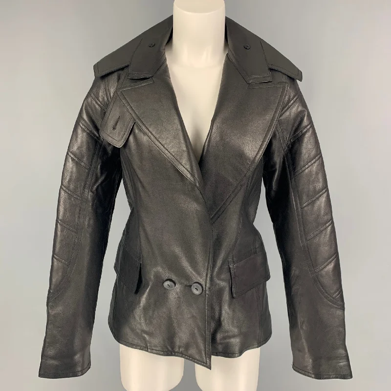 ALEXANDER WANG Size S Black Quilted Calfskin Jacket Insulated Jacket Fitted Jacket Loose Jacket ALEXANDER WANG Size S Black Quilted Calfskin Jacket Insulated Jacket Fitted Jacket Loose Jacket
