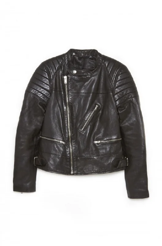BLK DNM Women's Black Leather Jacket 22 #WKL102 $995 NWT Satin Jacket Silk Jacket Chiffon Jacket BLK DNM Women's Black Leather Jacket 22 #WKL102 $995 NWT Satin Jacket Silk Jacket Chiffon Jacket