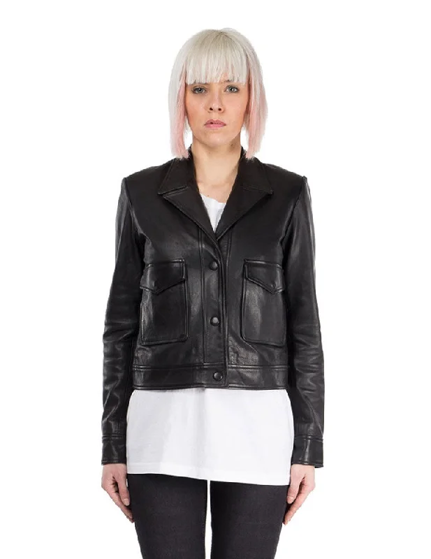 BLK DNM Women's Black Leather Jacket 56 #WKL20802 $895 NWT Belted Jacket Elasticated Jacket Padded Jacket BLK DNM Women's Black Leather Jacket 56 #WKL20802 $895 NWT Belted Jacket Elasticated Jacket Padded Jacket