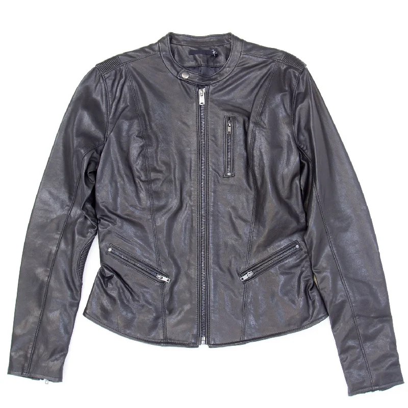 BLK DNM Women's Black Leather Jacket 97 #WKL20901 $895 NWT Satin Fabric Silk Fabric Chiffon Fabric BLK DNM Women's Black Leather Jacket 97 #WKL20901 $895 NWT Satin Fabric Silk Fabric Chiffon Fabric