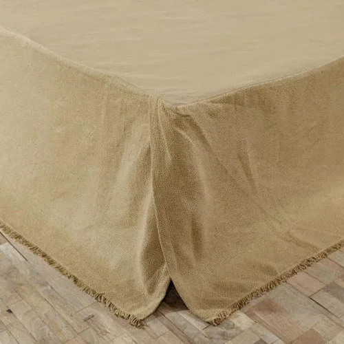 Burlap Fringed King Bed Skirt leather skirt refined