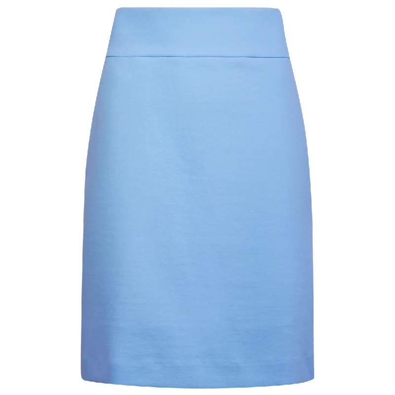 Cotton Knit Pull-on Skirt in Zen Blue lace skirt intricate