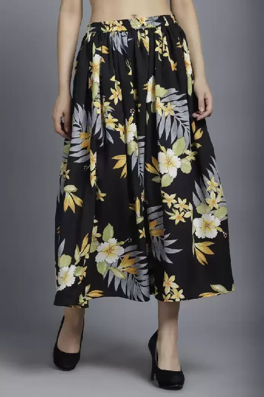 TANDUL  Women Floral Print Flared Multicolor Skirt cashmere skirt fine