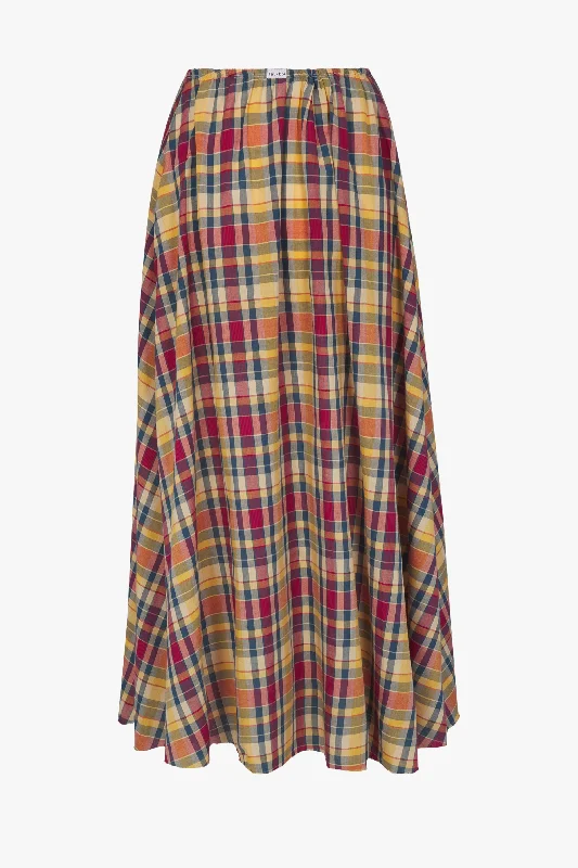 DREAM SKIRT IN CRIMSON TARTAN chiffon skirt flowing