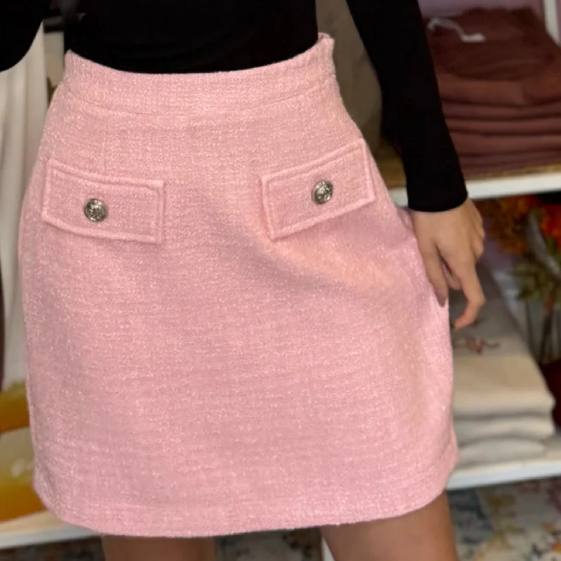 Elle Woods Pink Tweed Mini Skirt wool skirt warm