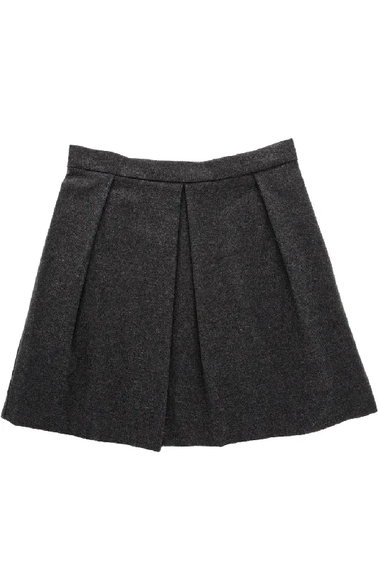 ENZA COSTA PLEATED Charcoal Speckle Skirt midi skirt versatile