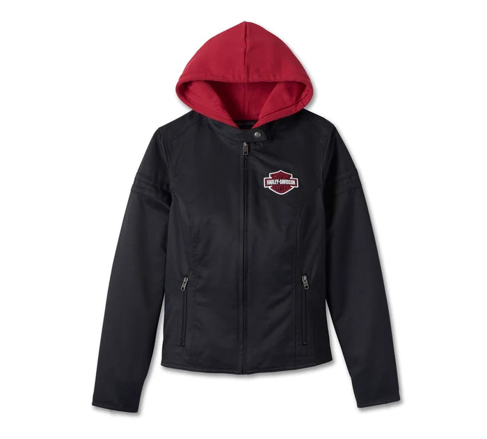 Harley-Davidson® Women's Miss Enthusiast 3-in-1 Jacket Wool Fabric Cashmere Fabric Tweed Fabric Harley-Davidson® Women's Miss Enthusiast 3-in-1 Jacket Wool Fabric Cashmere Fabric Tweed Fabric