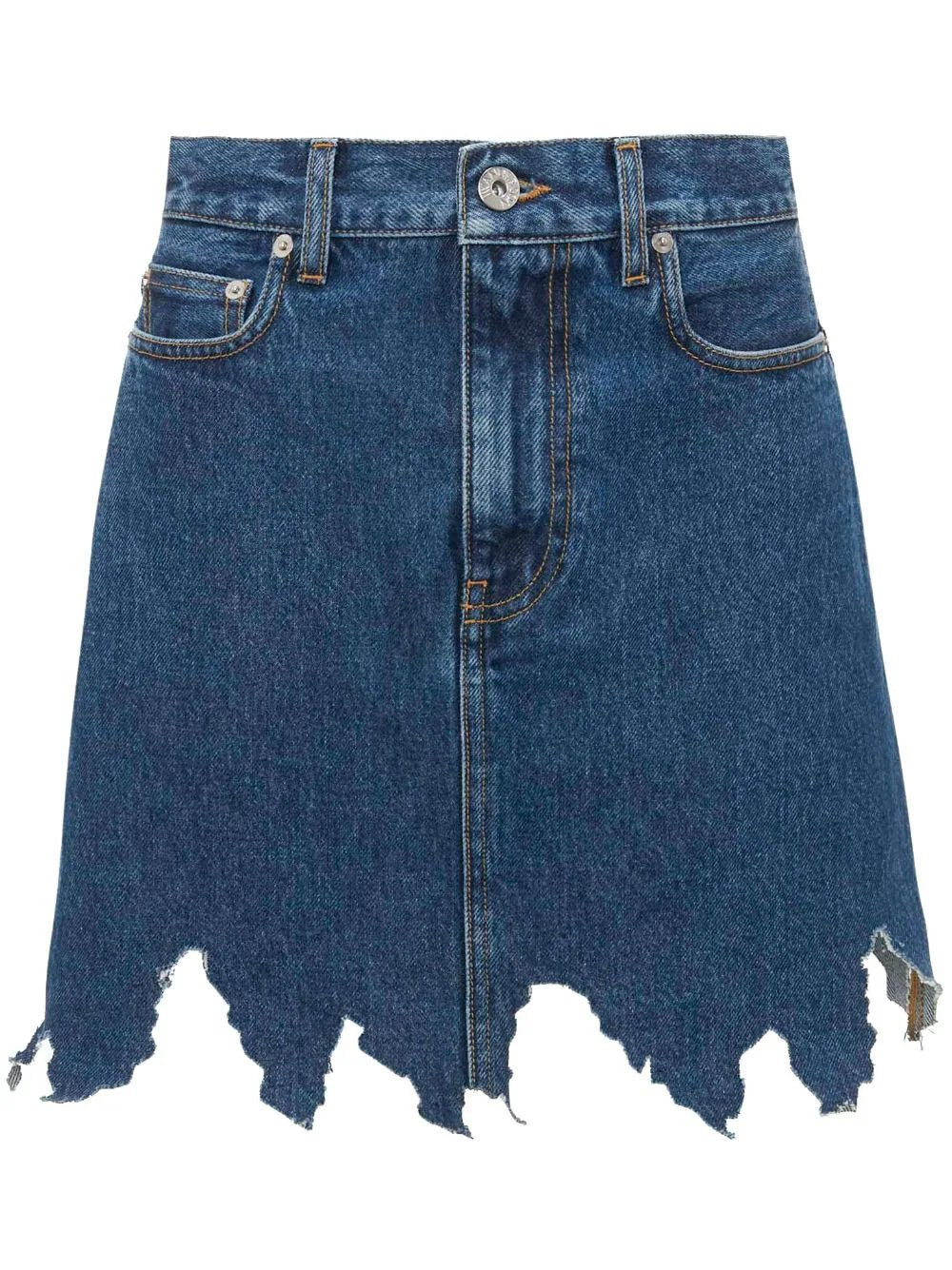 lasercut frayed-hem denim skirt lace skirt romantic