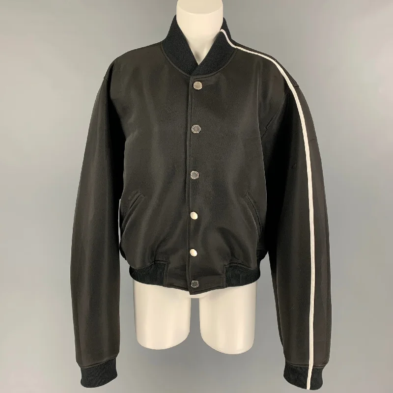 OPENING CEREMONY x Peter Do Size XXL Black White Polyester Shiny Varsity Jacket Quilted Jacket Puffer Jacket Insulated Jacket OPENING CEREMONY x Peter Do Size XXL Black White Polyester Shiny Varsity Jacket Quilted Jacket Puffer Jacket Insulated Jacket