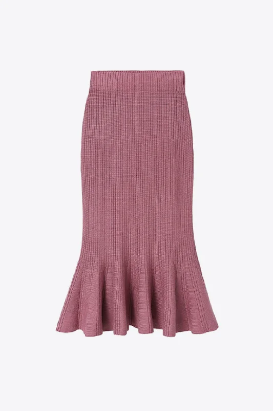 Ribbed Fishtail Skirt ruffled skirt detail