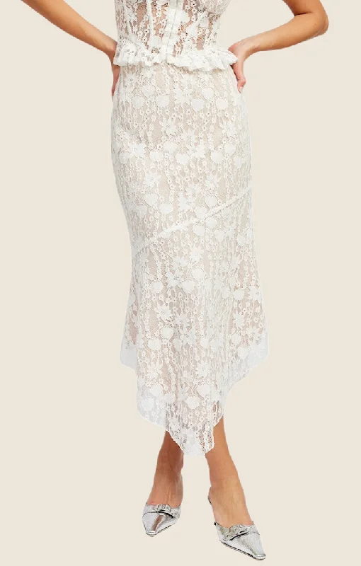 Trista Off White Lace Skirt lace skirt elegant