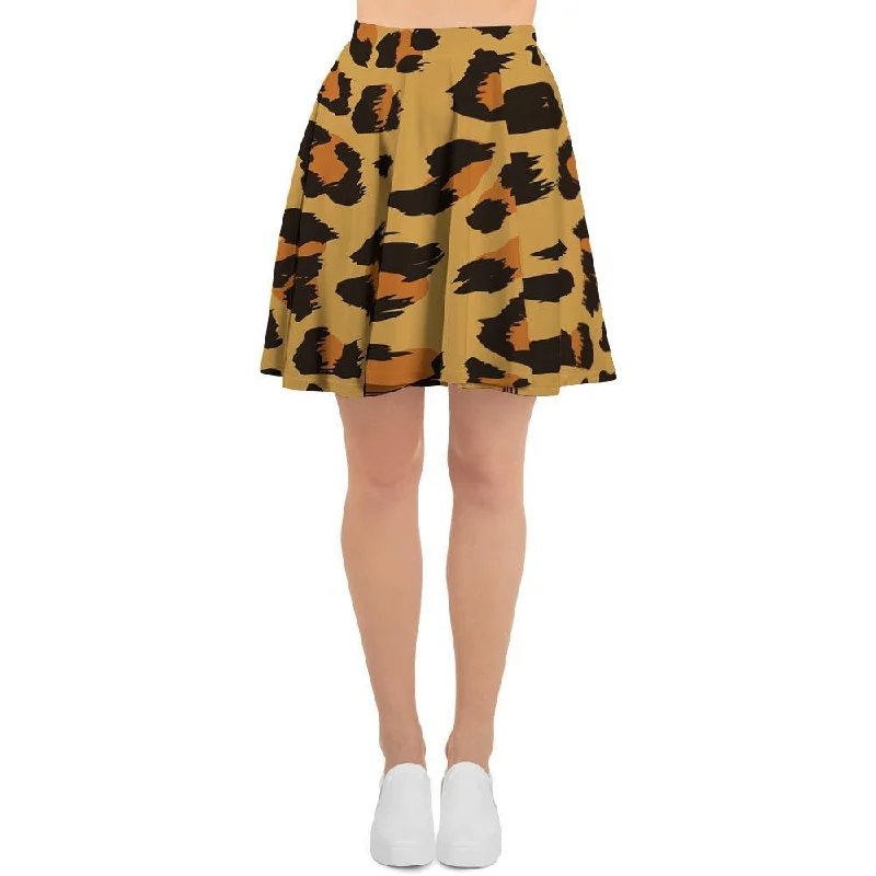 Yellow Cheetah Women's Skirt chiffon skirt flowing