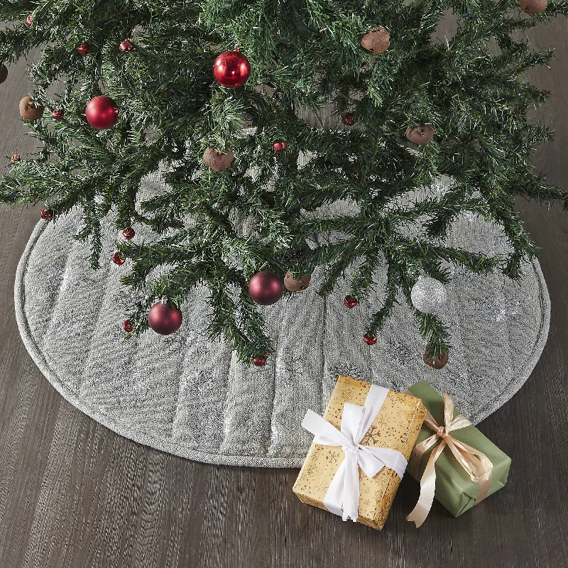 Yuletide Burlap Dove Grey Snowflake Tree Skirt 36 leather skirt bold