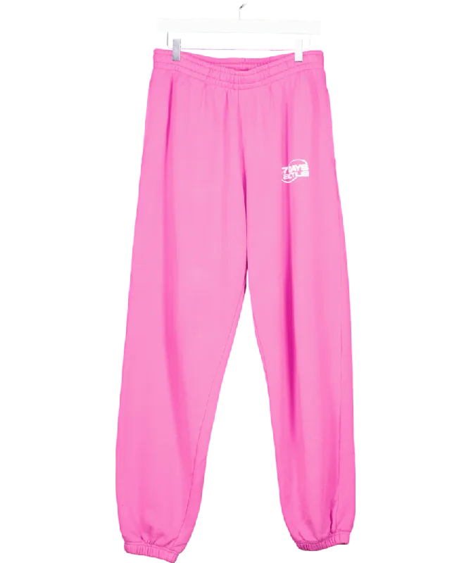 7 Days Active Pink Monday Pants UK M Comfortable Fleece Pants