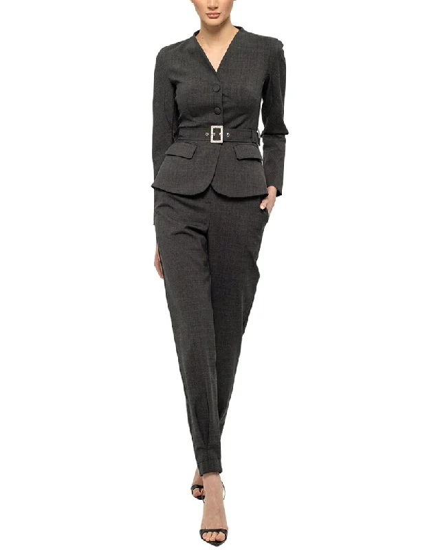 BGL 2pc Wool-Blend Jacket & Skirt Set velvet skirt luxurious