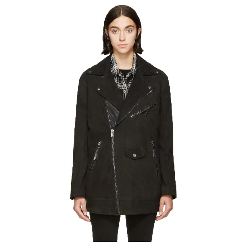 BLK DNM Women's Black Suede Biker Jacket $895 NWOT Elasticated Jacket Padded Jacket Insulated Jacket BLK DNM Women's Black Suede Biker Jacket $895 NWOT Elasticated Jacket Padded Jacket Insulated Jacket
