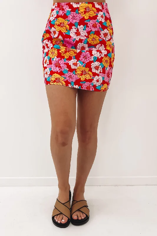 Cecillia Floral Mini Skirt Print lace skirt romantic