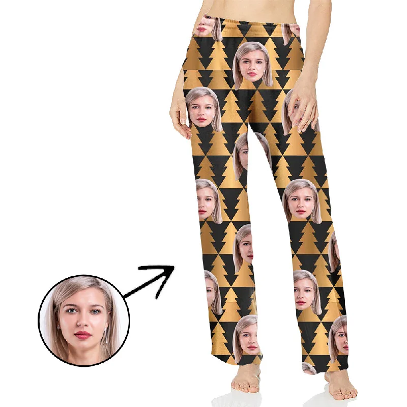 Custom Photo Pajamas Pants For Women All Over Christmas Tree Stylish Harem Pants