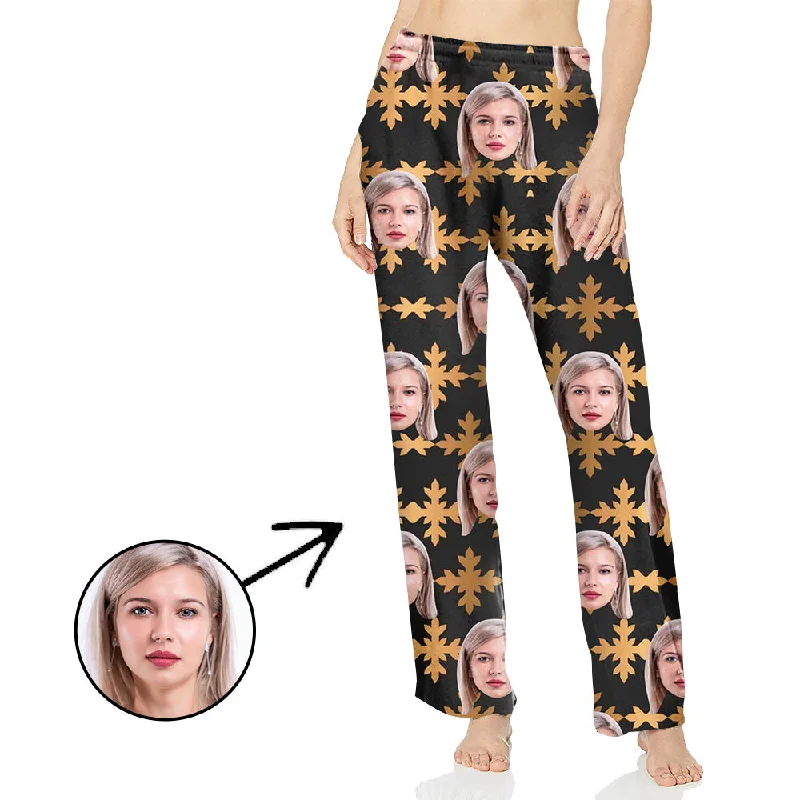 Custom Photo Pajamas Pants For Women All Over Flower Formal Stretch Pants