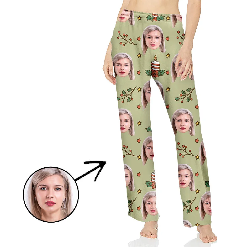 Custom Photo Pajamas Pants For Women All Over Pandants Classic Bootcut Trousers