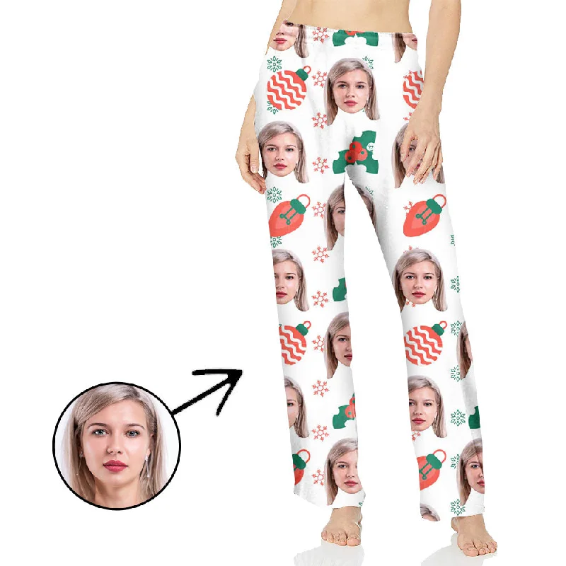 Custom Photo Pajamas Pants For Women Celebrate With You Lightweight Linen Pants