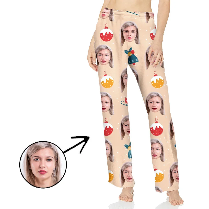 Custom Photo Pajamas Pants For Women Christmas Light Classic Stretch Pants