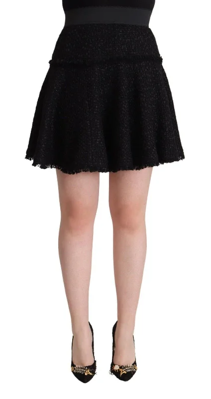 Dolce & Gabbana Elegant Knitted A-Line Mini Skirt wool skirt breathable