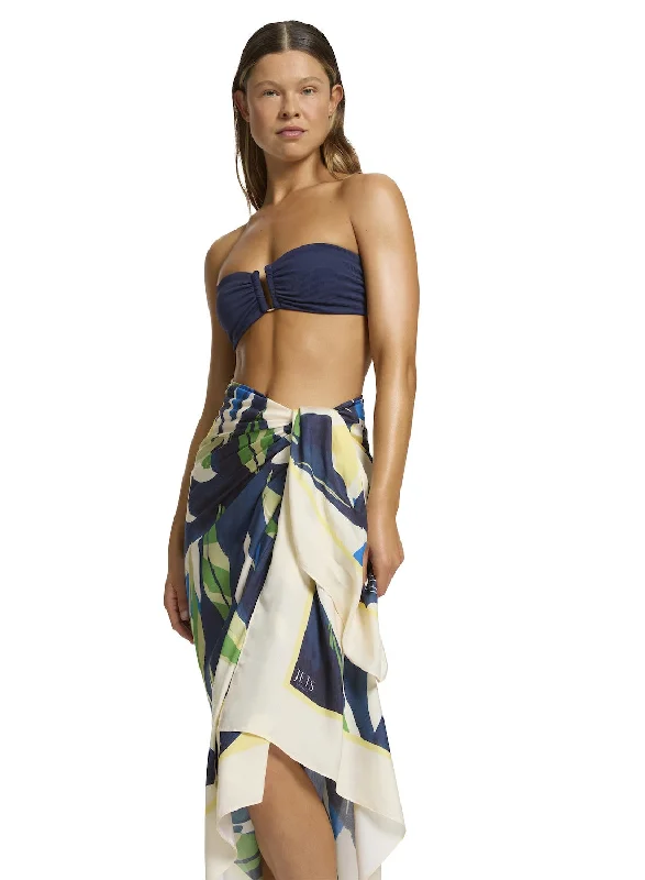 Jets Long Sarong J61361 - Ink Print midi skirt versatile
