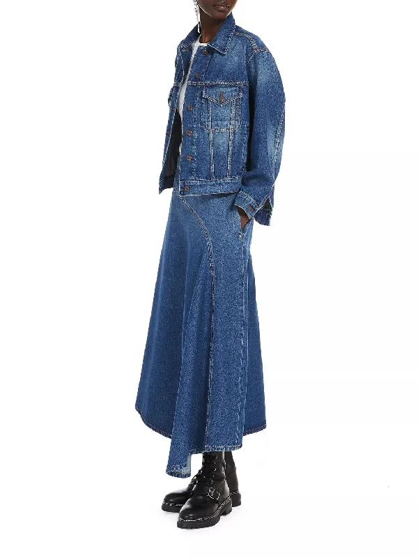 Luana Skirt In Denim wrap skirt elegant