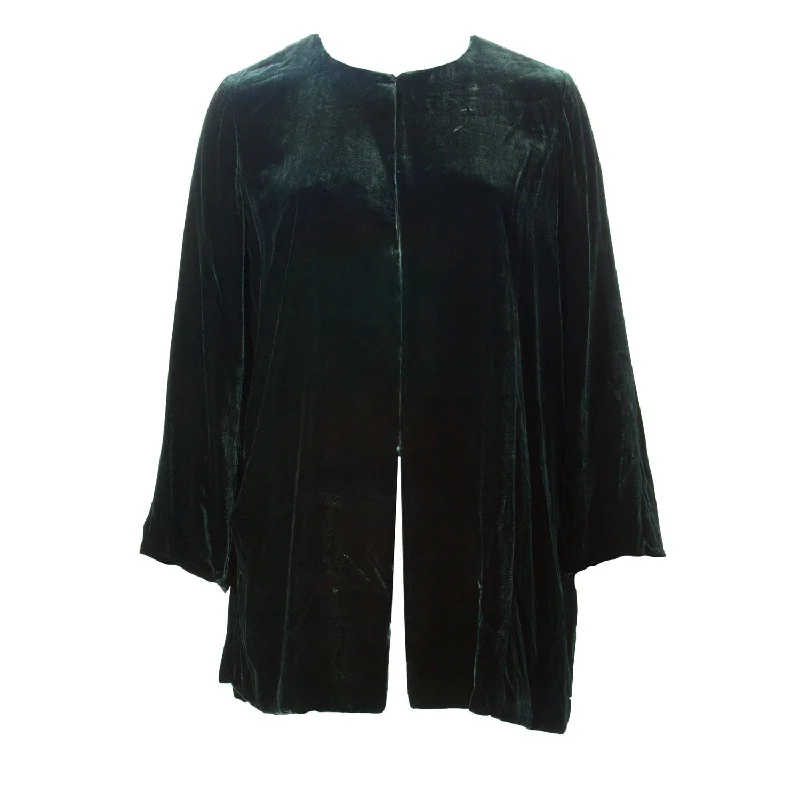 MARINA RINALDI Women's Green Casale Velour Jacket $980 NWT Anorak Shell Jacket Lightweight Jacket MARINA RINALDI Women's Green Casale Velour Jacket $980 NWT Anorak Shell Jacket Lightweight Jacket