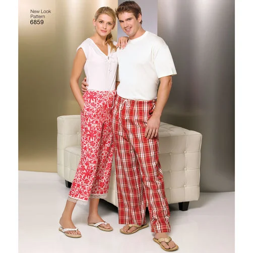 New Look Unisex Pyjama Pants & Shorts N6859 Stylish Harem Pants