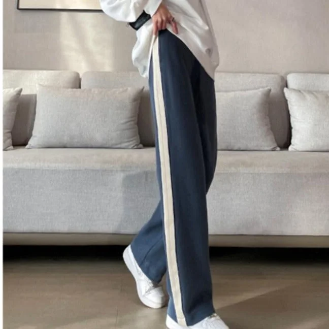 NiDELL Maternity Pants . Spring-Autumn Wide-Leg Pants Fashion Mop Pants Autumn High Waist Slimming Casual Straight-Leg Baggy Pants High-Waist Trousers