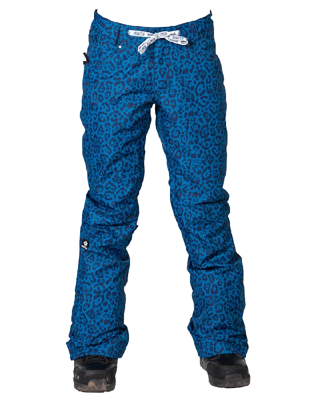 Nikita Womens Cedar Slim Pant - Blue Cheetah - 2021 Soft Stretch Trousers