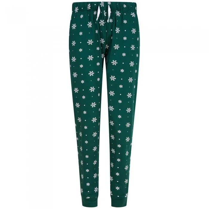 SF Womens/Ladies Snowflake Lounge Pants Trendy Wide-Legged Trousers