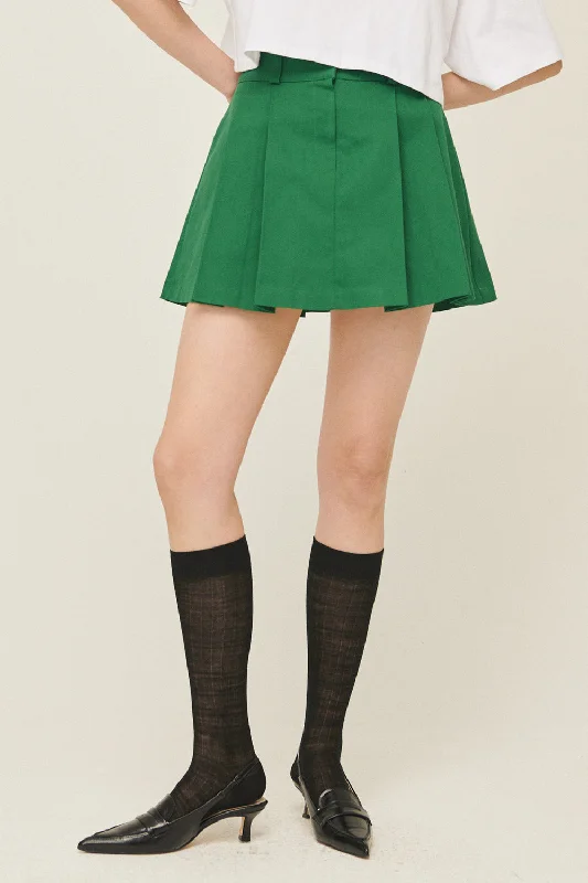 Sienna Kick Pleats Skirt denim skirt stylish