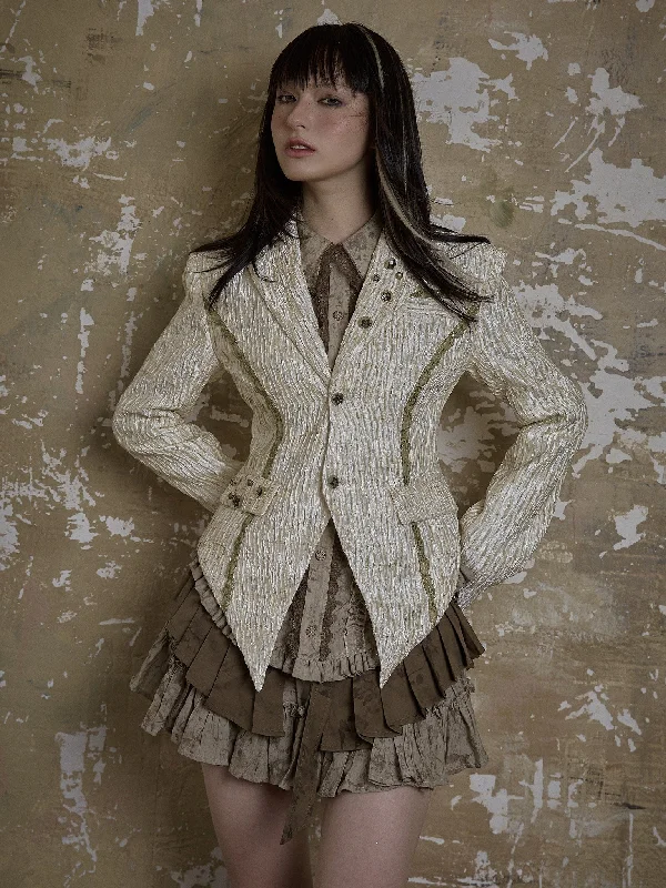 Three-Dimensional Texture Short Slim Fit Jacket Embroidered Jacket Appliqued Jacket Beaded Jacket Three-Dimensional Texture Short Slim Fit Jacket Embroidered Jacket Appliqued Jacket Beaded Jacket